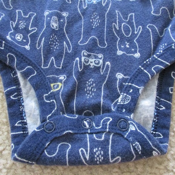Carters 3‎ Pc Bear Shirt Bodysuit Pants Outfit Boys Size 6M Blue Yellow Striped - Picture 5 of 9